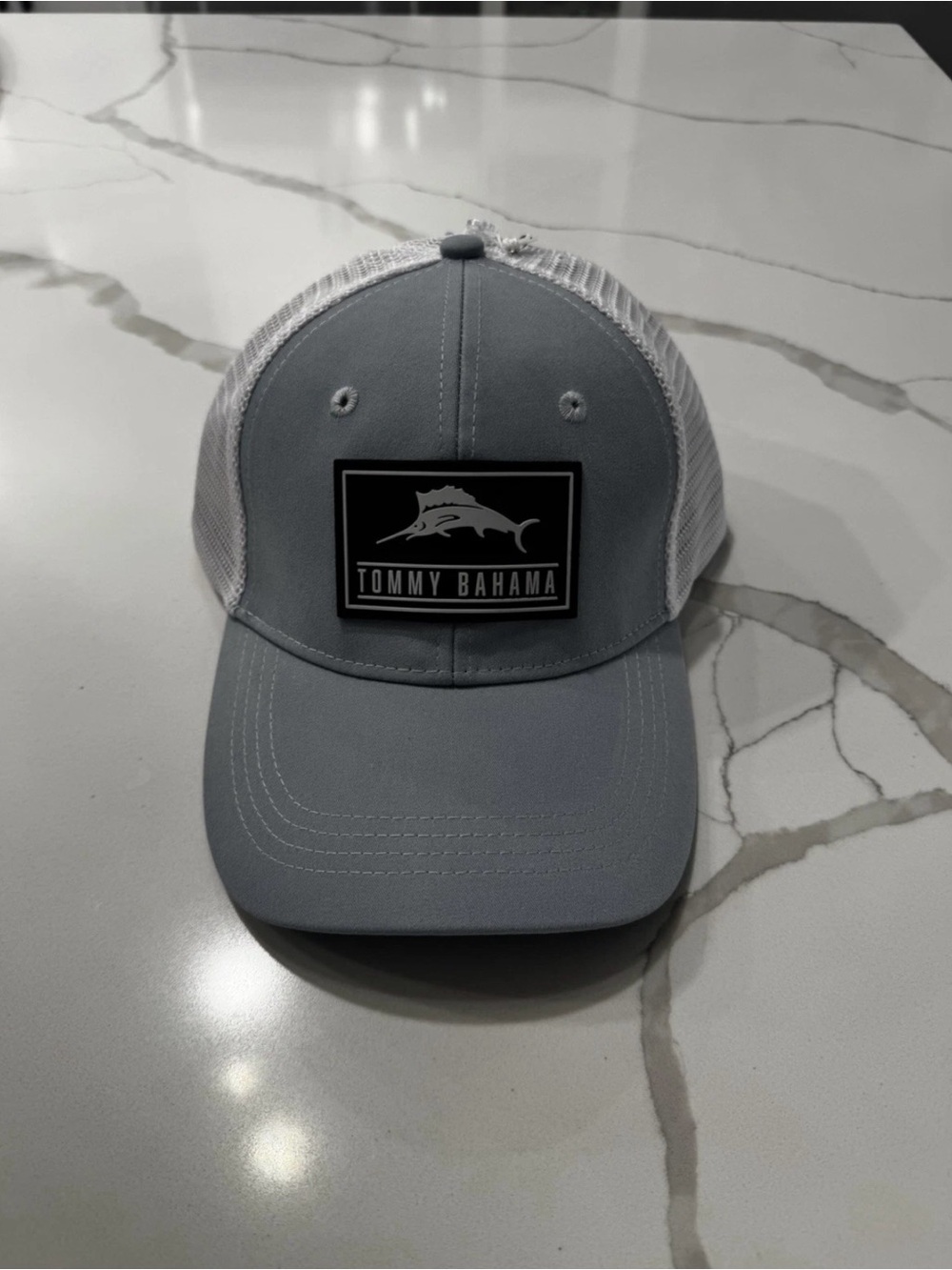 Tommy Bahama Trucker Hat Baseball Cap Blue Marlin Blue And White Adjustable NWT